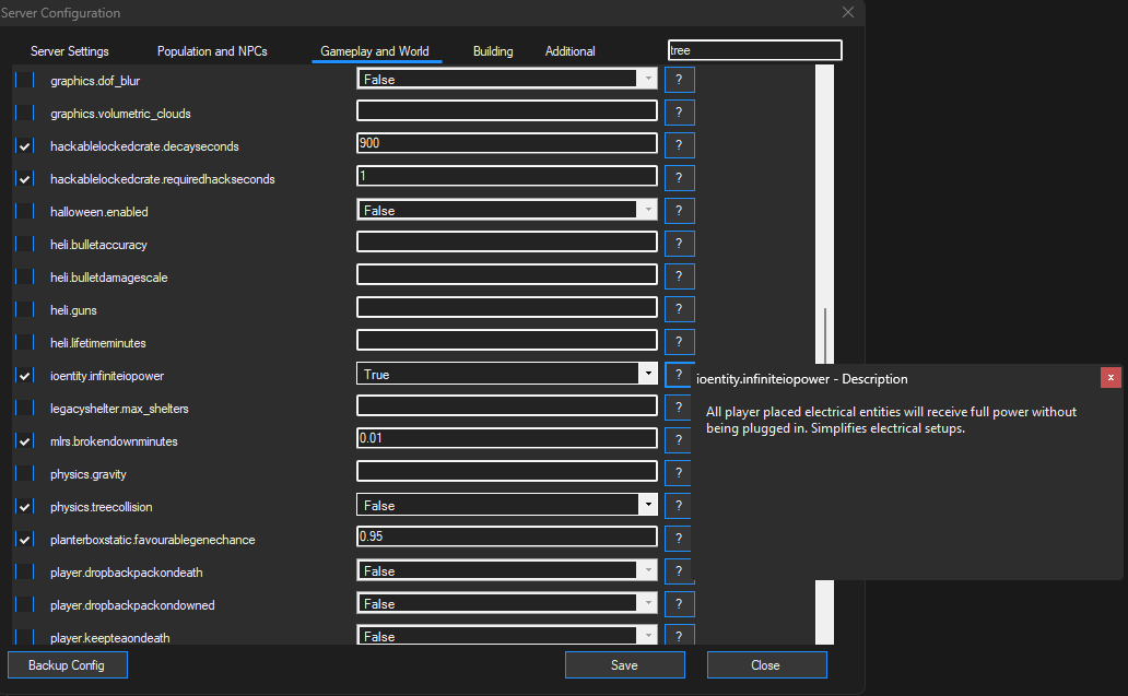 Server Config Help Button